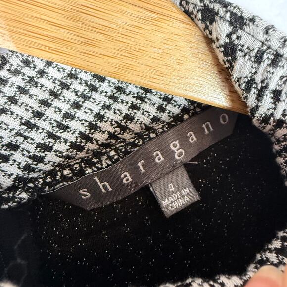 Sharagano Houndstooth Mockneck Wiggle Dress 4 - Picture 7 of 9